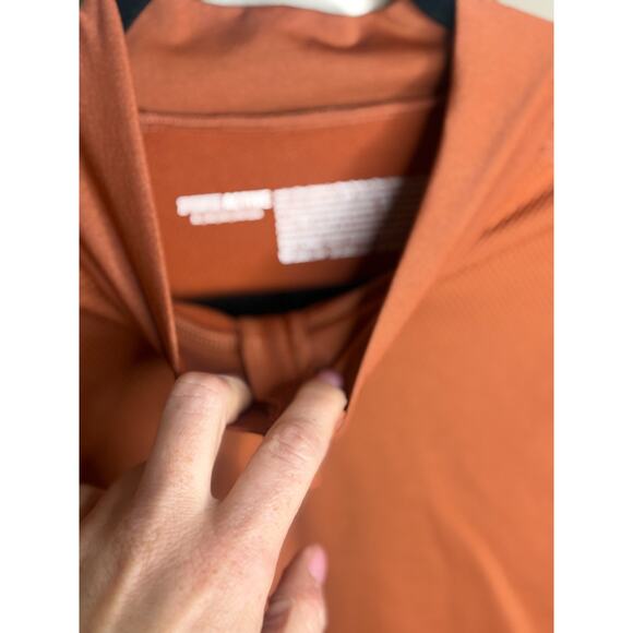 Victoria's Secret PINK 1/4 Zip Long Sleeve Workout Shirt Orange XL - Picture 3 of 5
